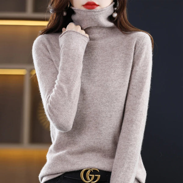 100% Merino Wool Mock Neck Sweater