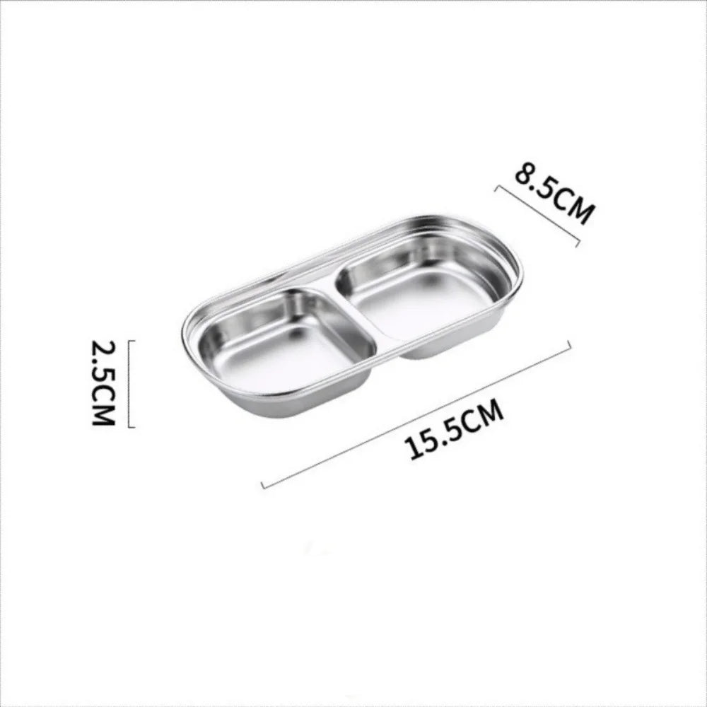 Stainless Steel Divided Sauce Plate