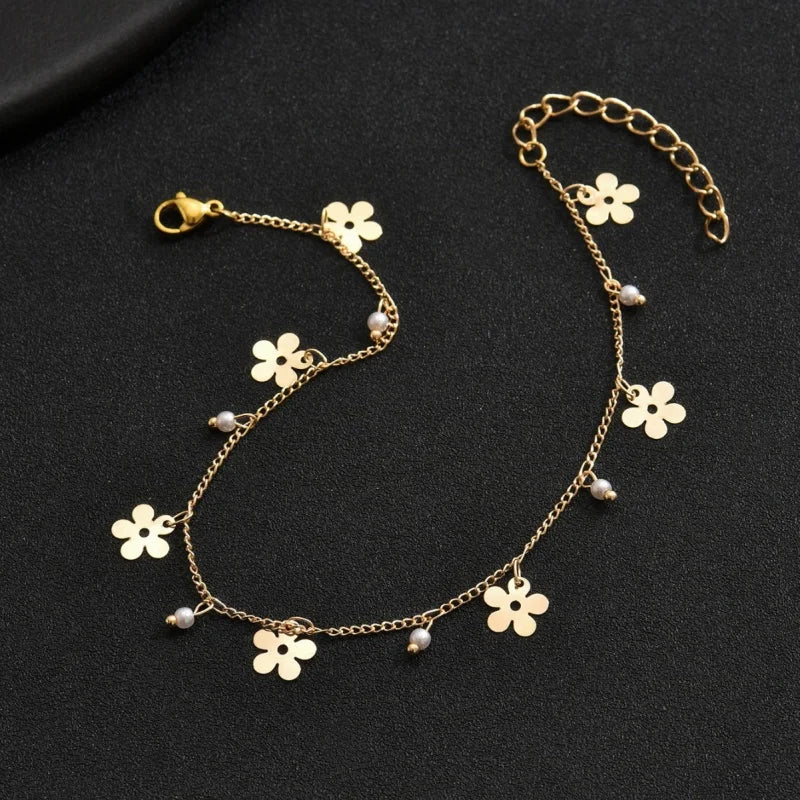 🌙 Heart Star Moon Anklet Bracelet
