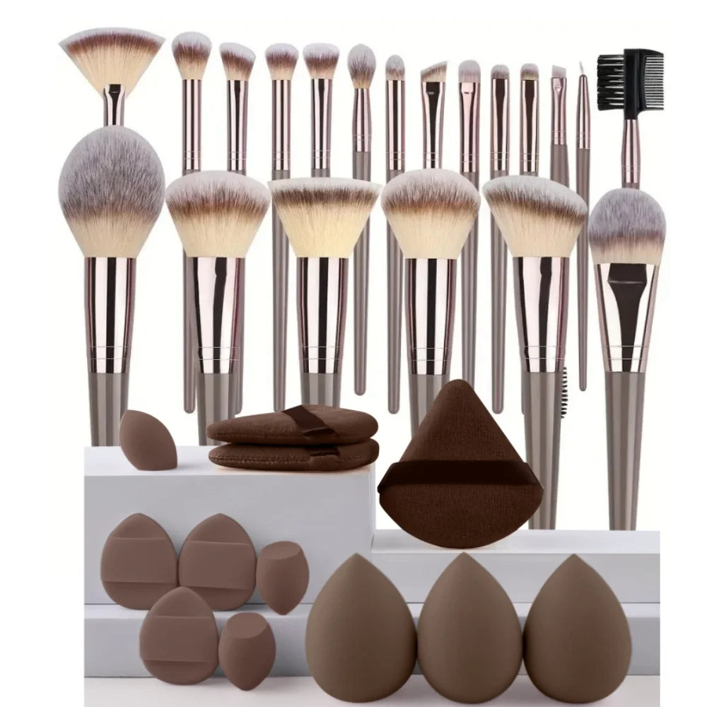 Makeup Brushes & Puff Set