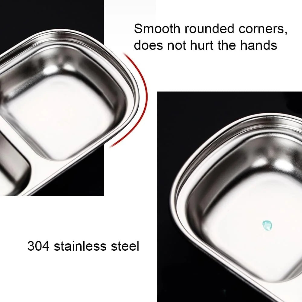 Stainless Steel Divided Sauce Plate