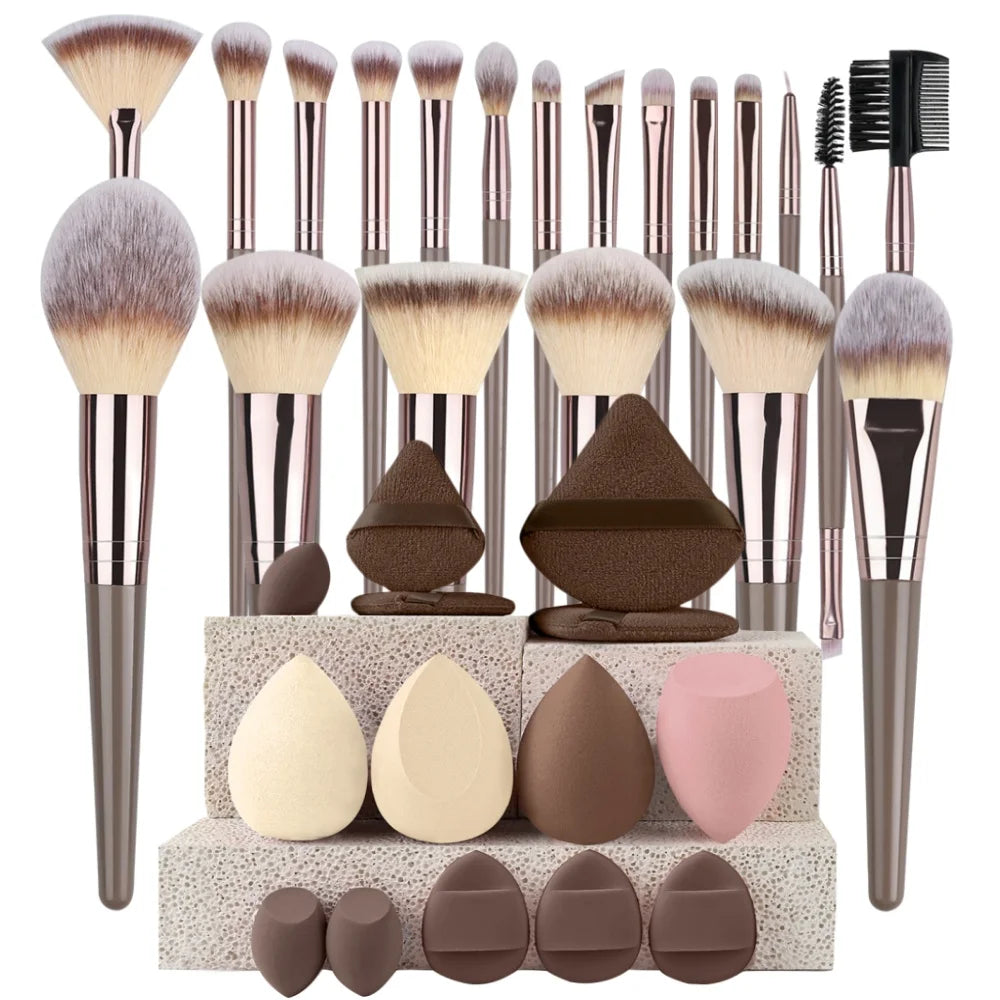 Makeup Brushes & Puff Set