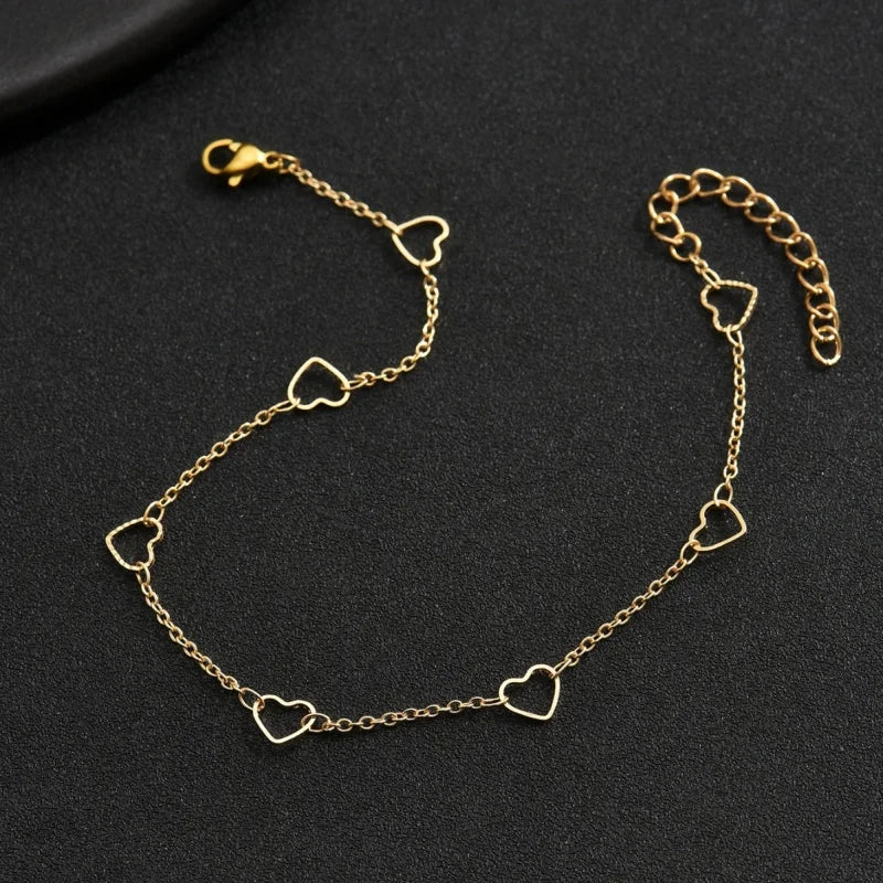 🌙 Heart Star Moon Anklet Bracelet