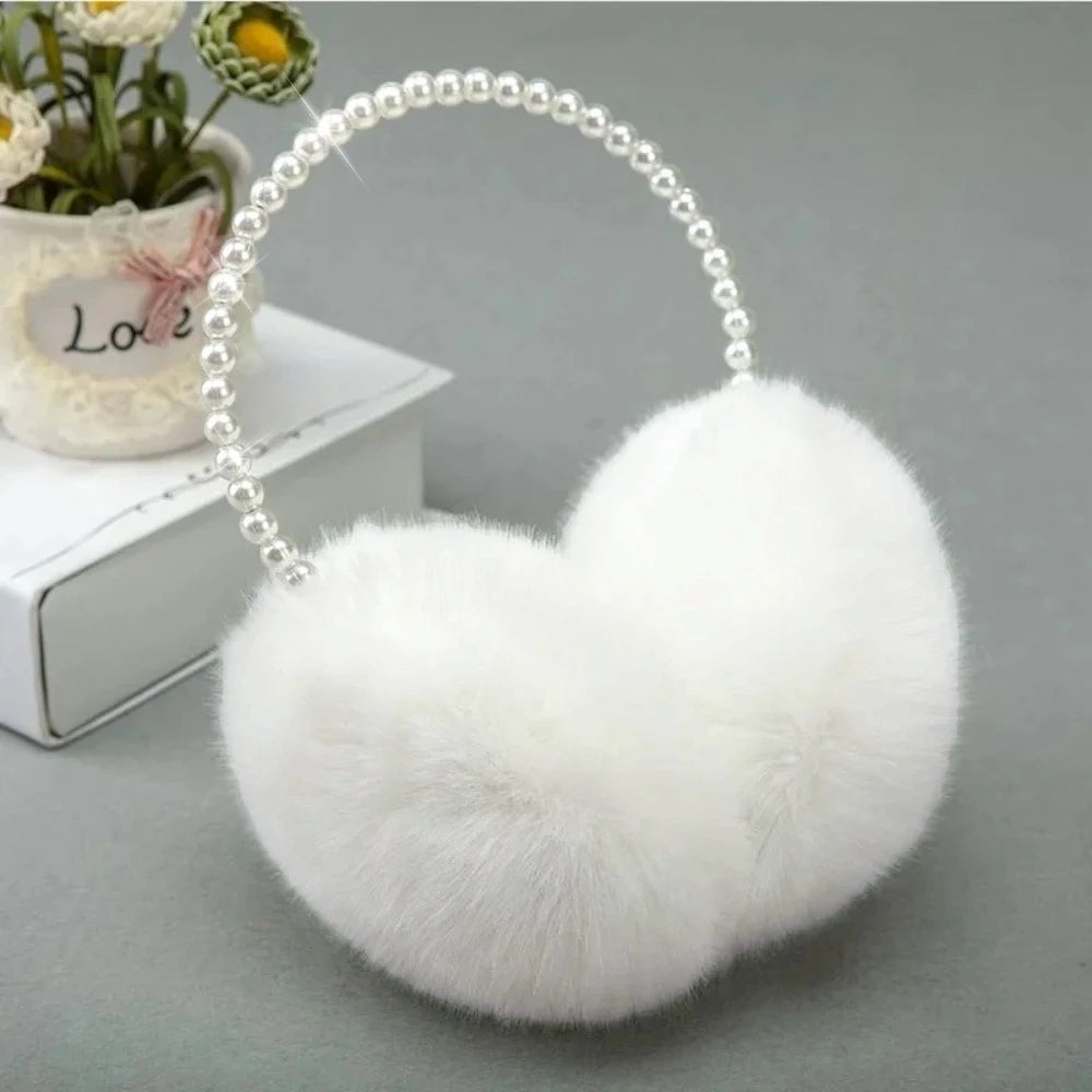 Faux Pearl Fleece Earmuffs