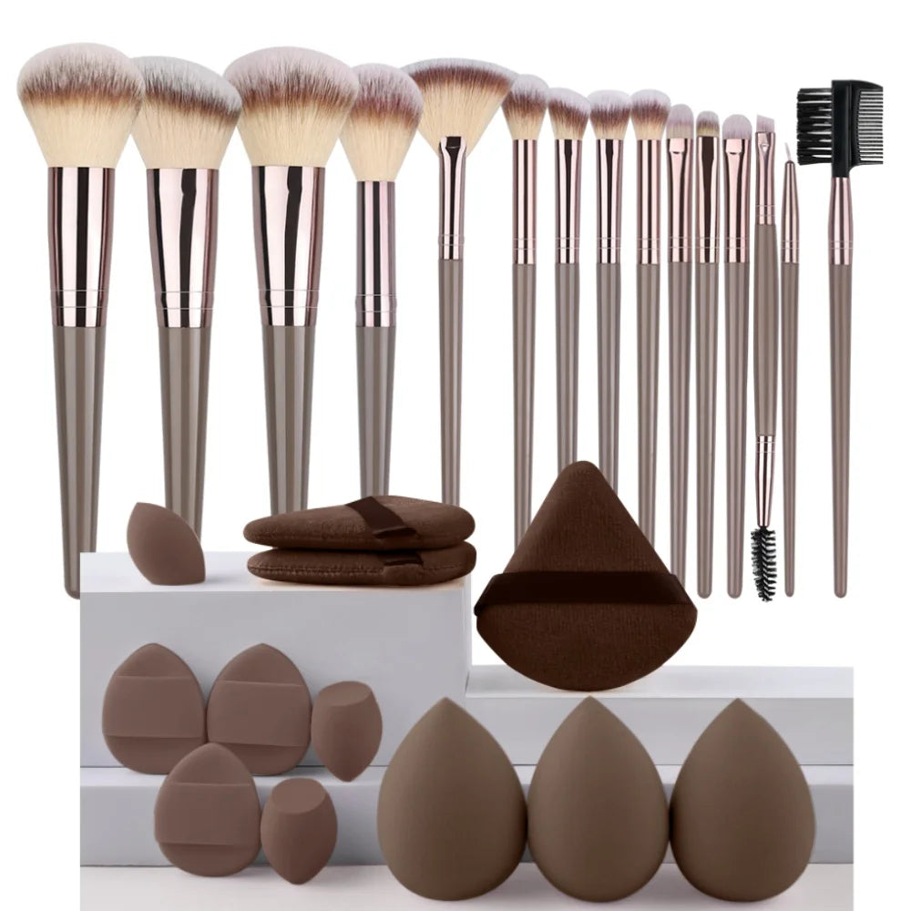 Makeup Brushes & Puff Set