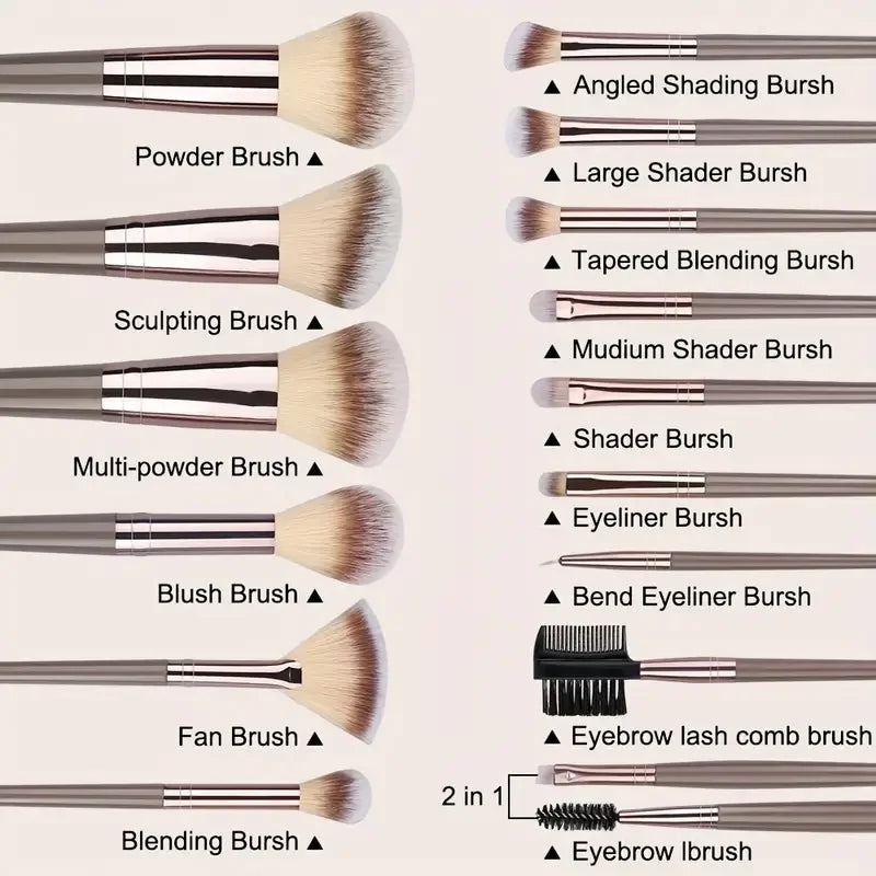 Makeup Brushes & Puff Set