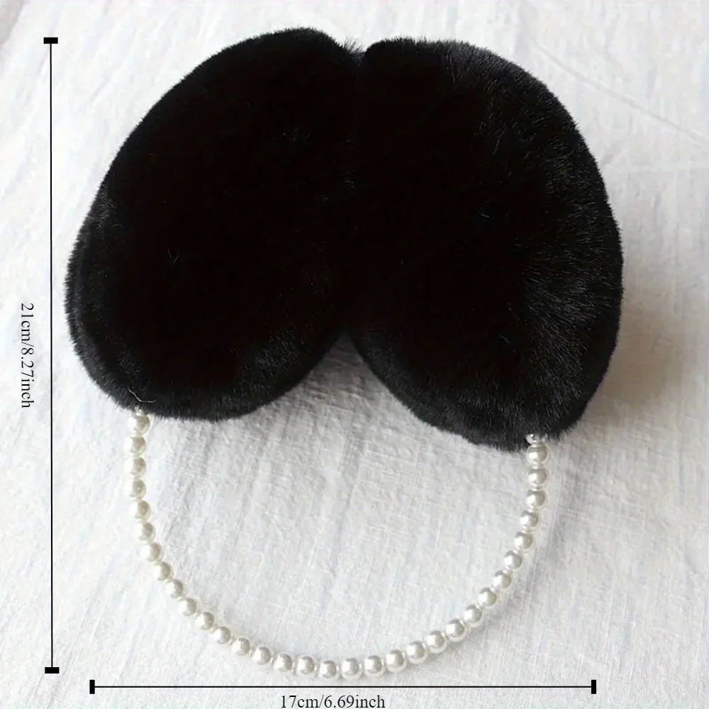 Faux Pearl Fleece Earmuffs