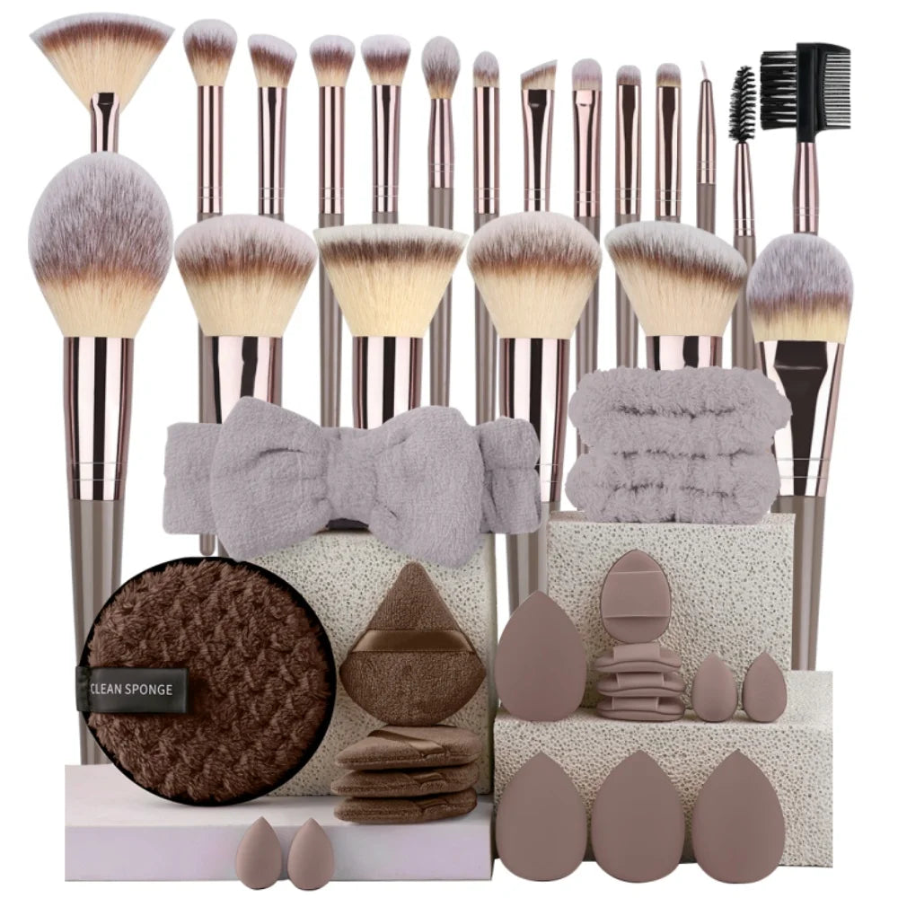 Makeup Brushes & Puff Set