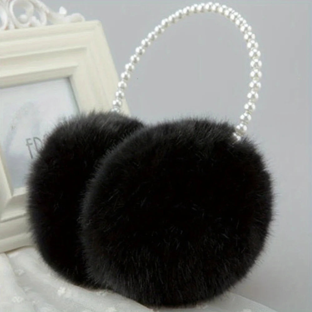 Faux Pearl Fleece Earmuffs