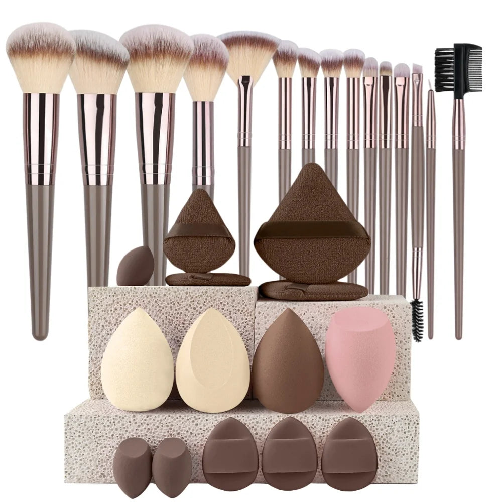Makeup Brushes & Puff Set