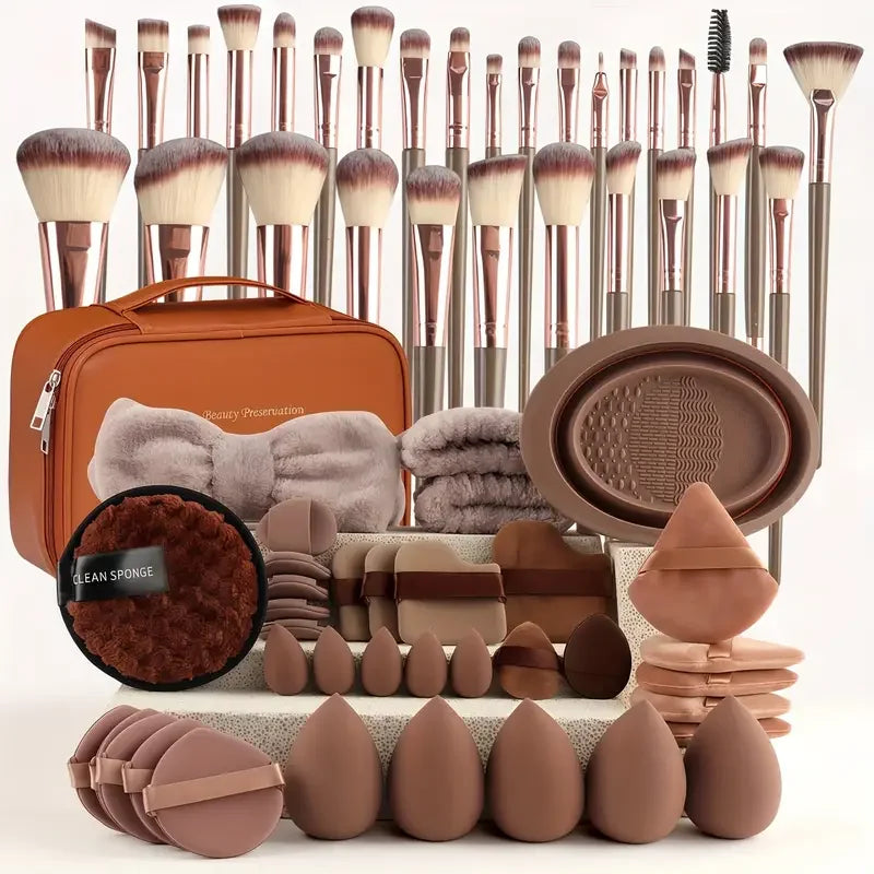 Makeup Brushes & Puff Set