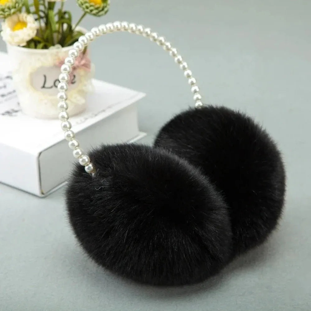 Faux Pearl Fleece Earmuffs