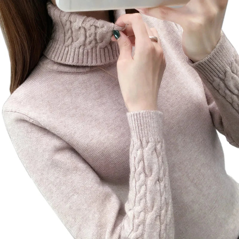 Thick Turtleneck Sweater – Khaki