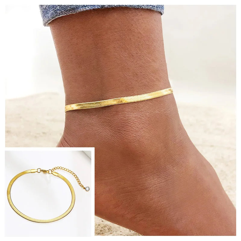 Layered Cuban Curb Chain Anklet