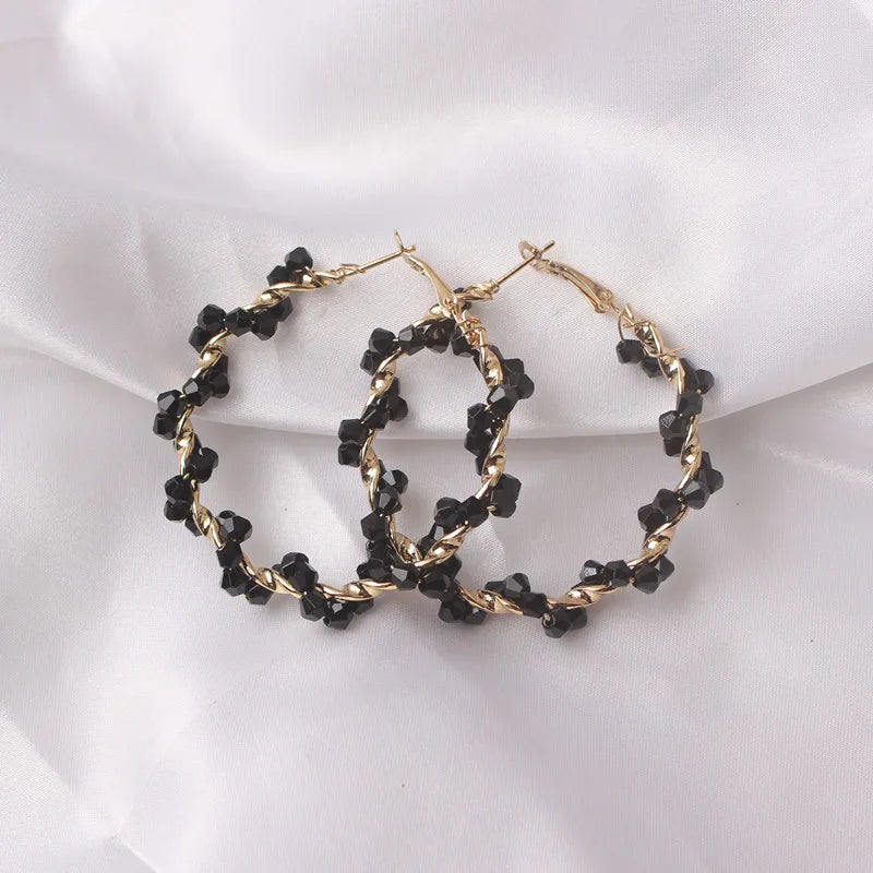 Boho Black Leaf Dangle Earrings