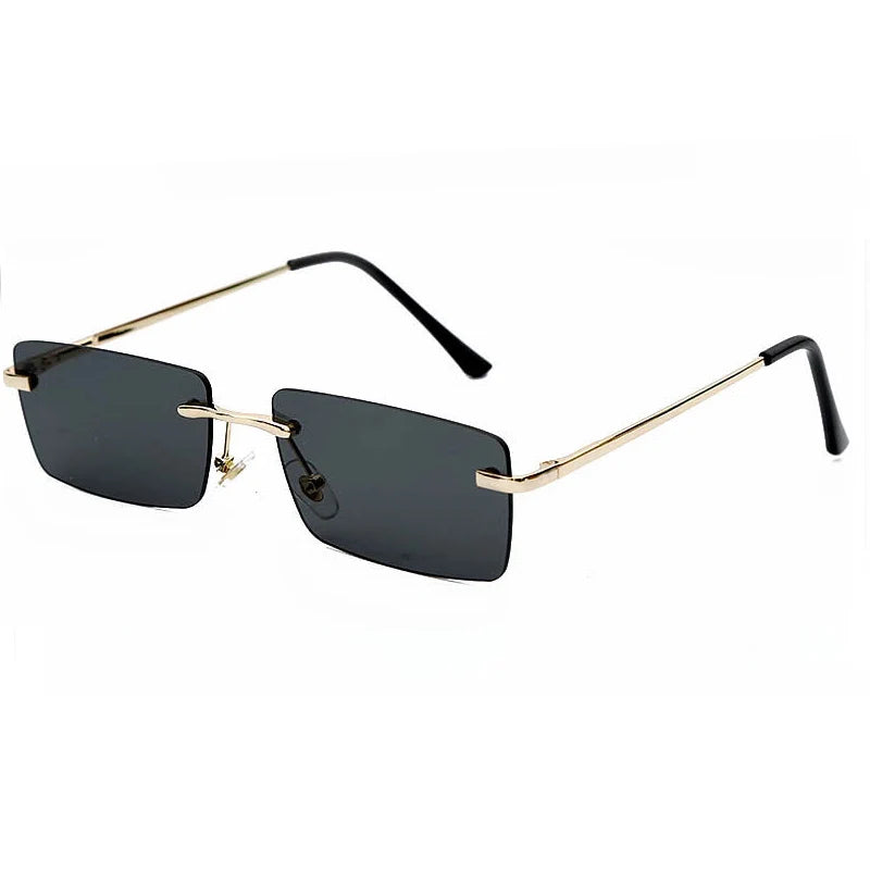 Small Rimless Rectangle Sunglasses
