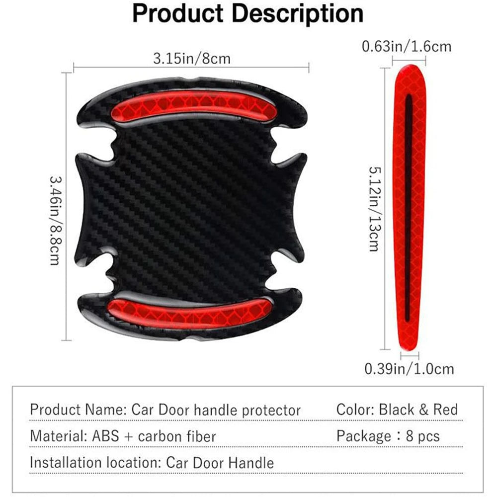 🚗 3D Carbon Fiber Door Handle Stickers