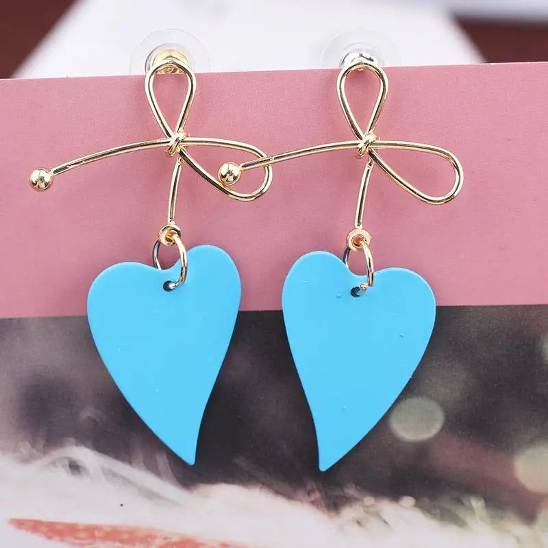 White Geometric Long Statement Earrings