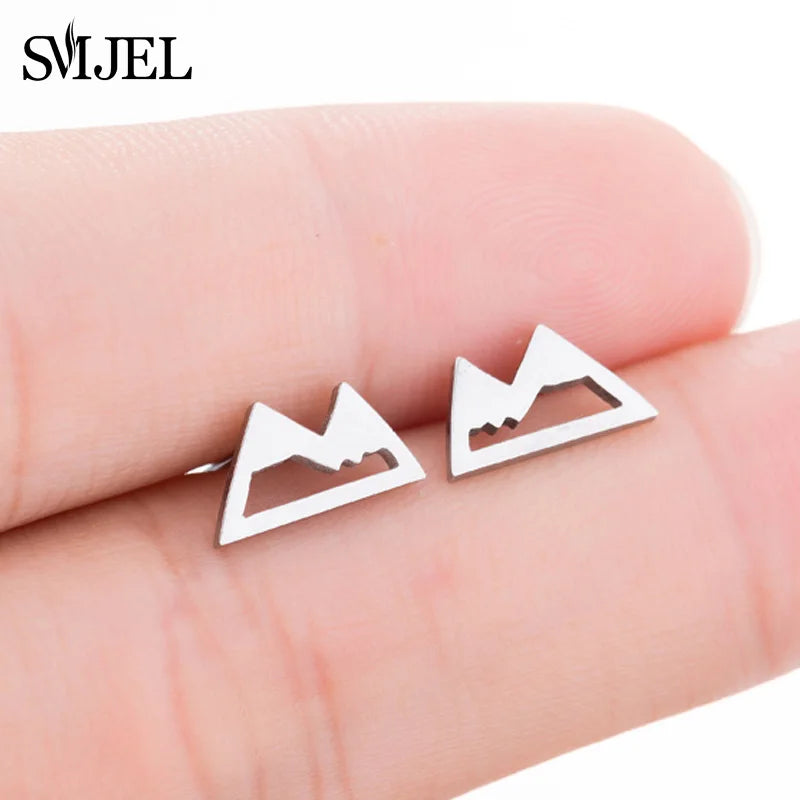 Small Black Stainless Steel Charm Studs