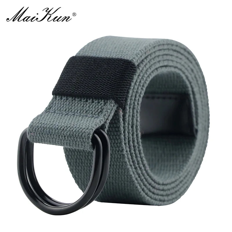 Canvas Belt with Double D-Ring Buckle