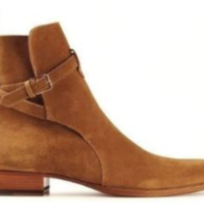 Men's Suede Buckle Ankle Boots