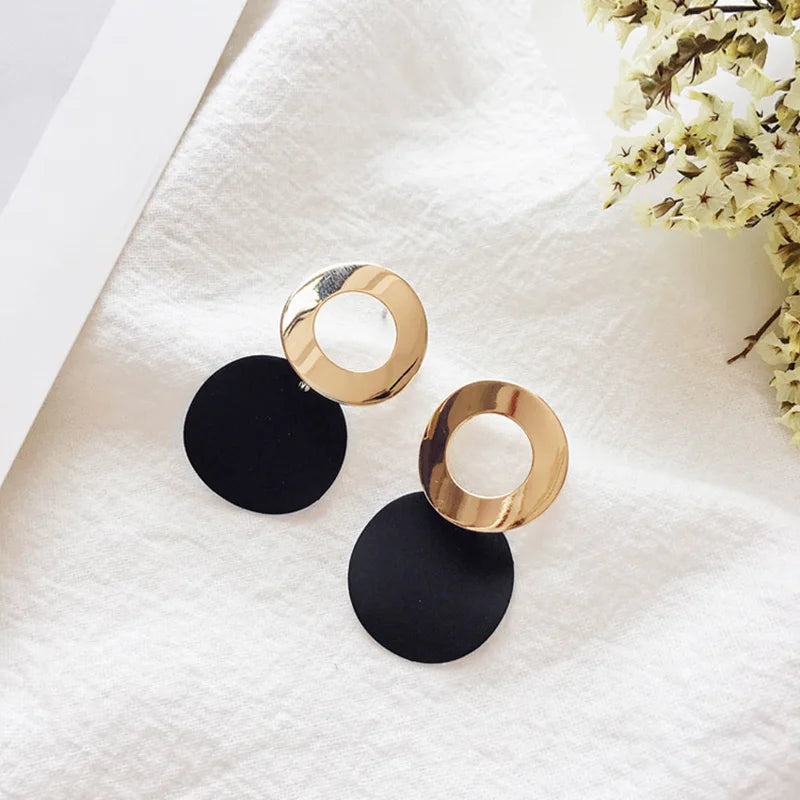Boho Black Leaf Dangle Earrings