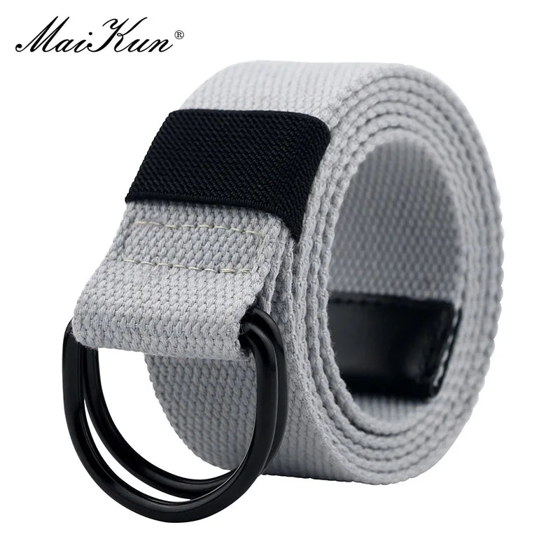 Canvas Belt with Double D-Ring Buckle