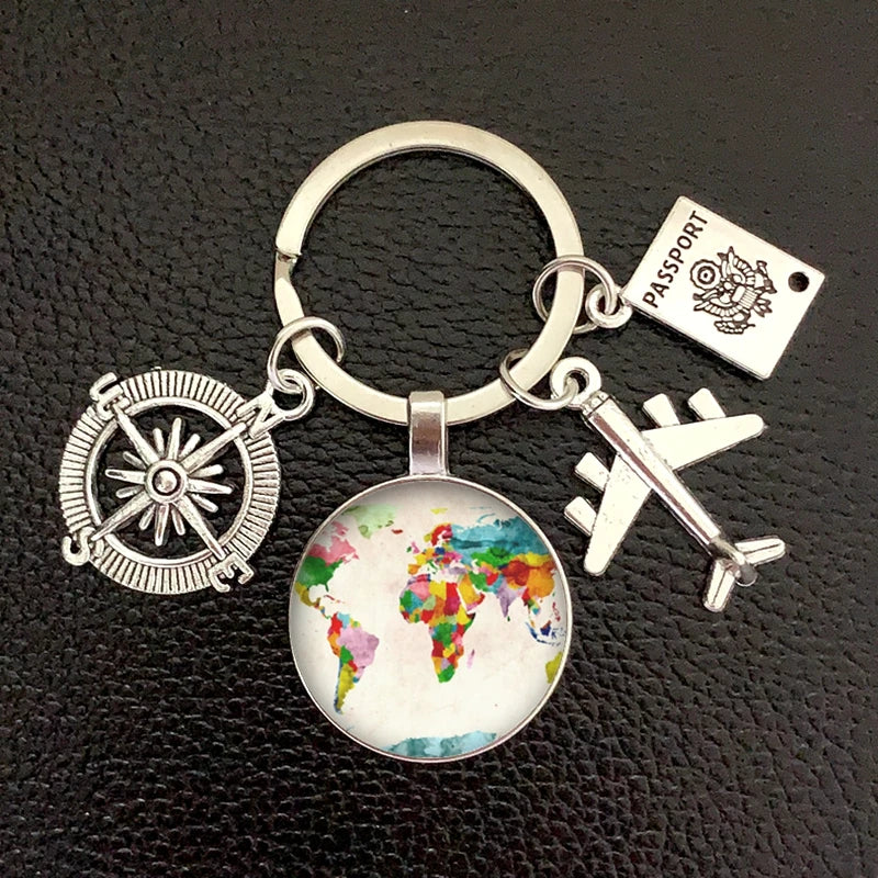 Globe Compass Keychain