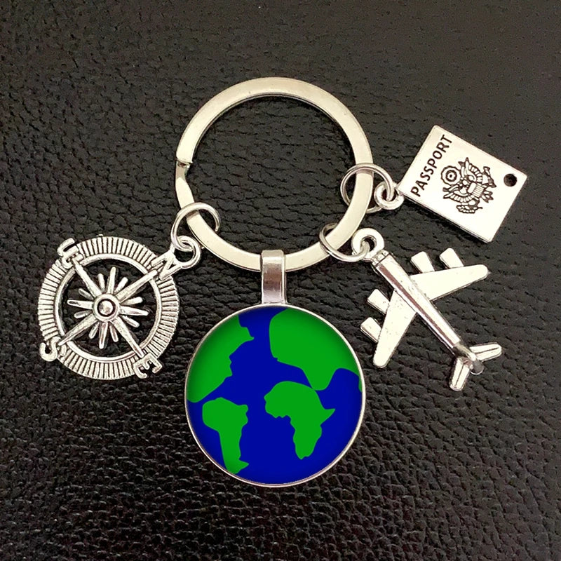 Globe Compass Keychain