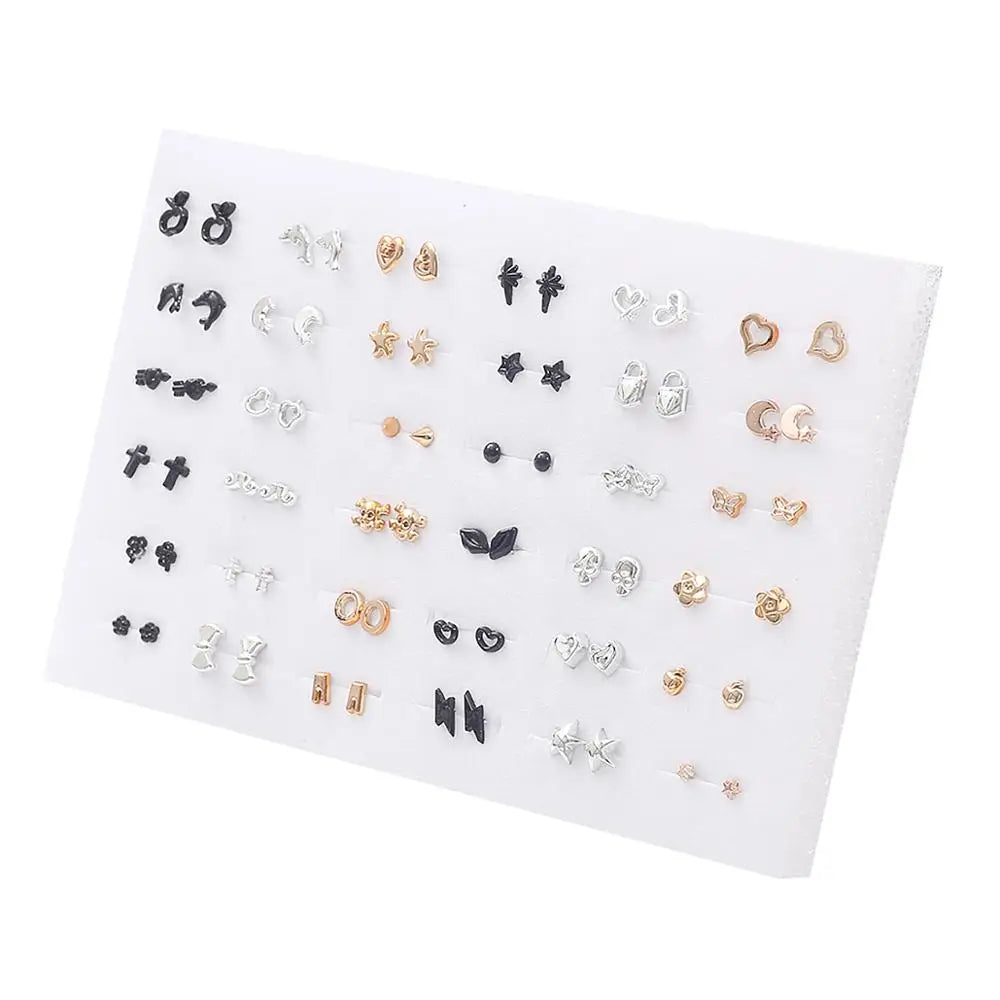 Mixed Crystal Stud Earrings Set