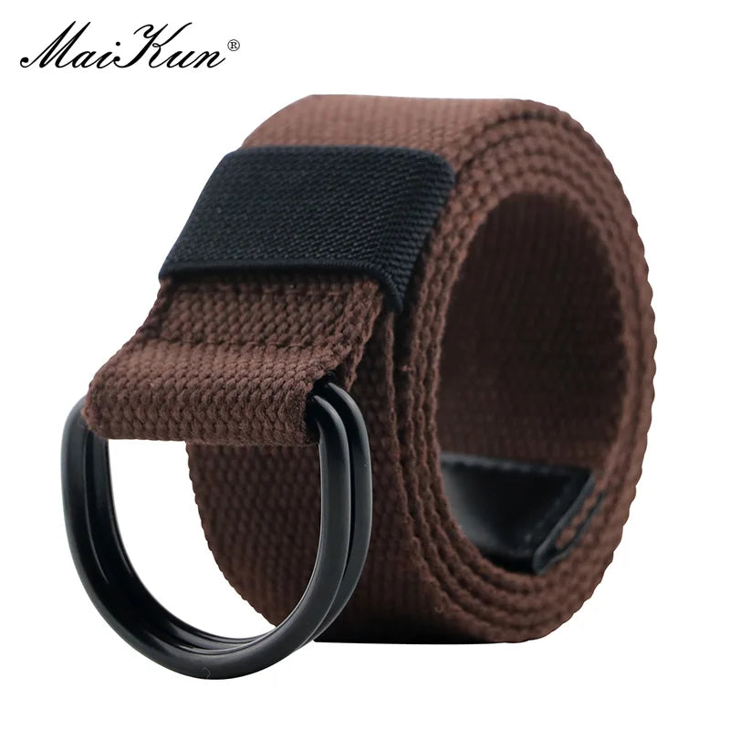 Canvas Belt with Double D-Ring Buckle