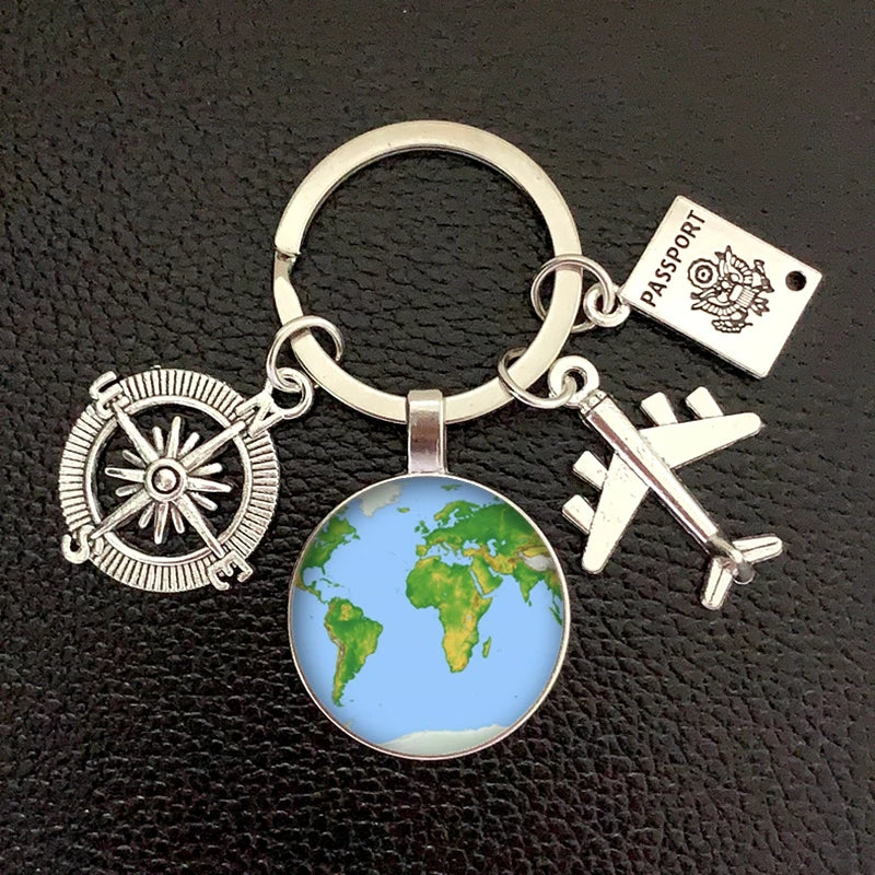 Globe Compass Keychain