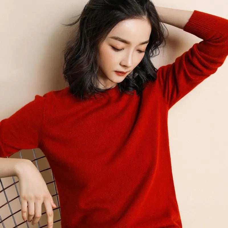 Women's Classic Wool Crew Neck Sweater