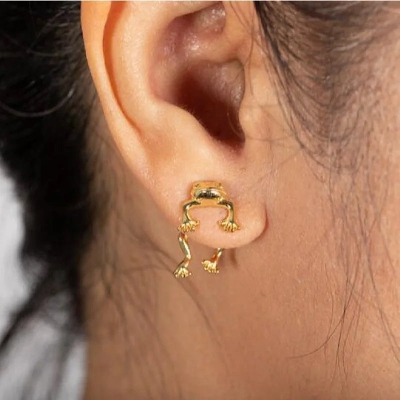 Retro Cute Frog Stud Earrings