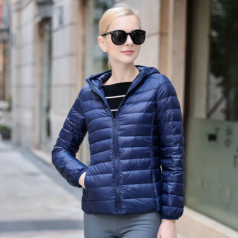 Women's Packable Hooded Down Jacket