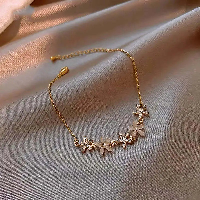 🦋 Crystal Flower Butterfly Bracelet