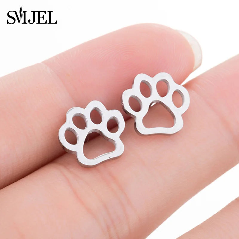 Small Black Stainless Steel Charm Studs