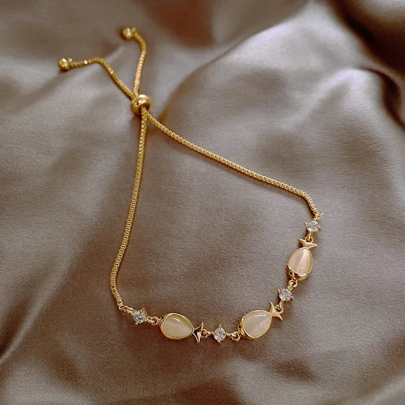 🦋 Crystal Flower Butterfly Bracelet