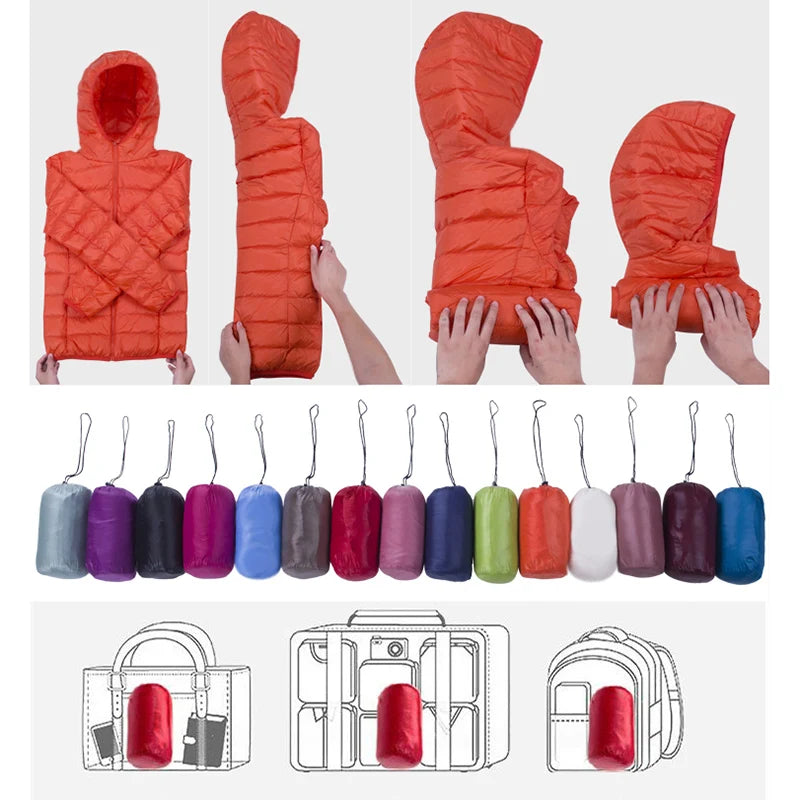 Women's Packable Hooded Down Jacket