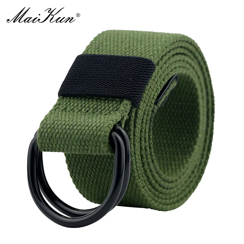 Canvas Belt with Double D-Ring Buckle