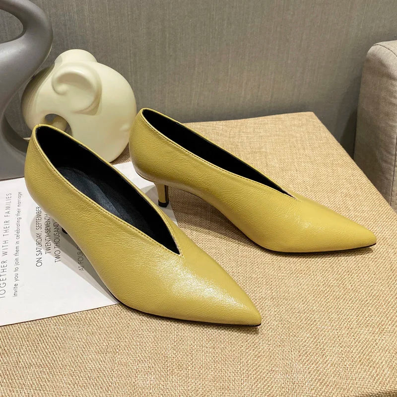 Women's Pointed-Toe V-Cut Pumps