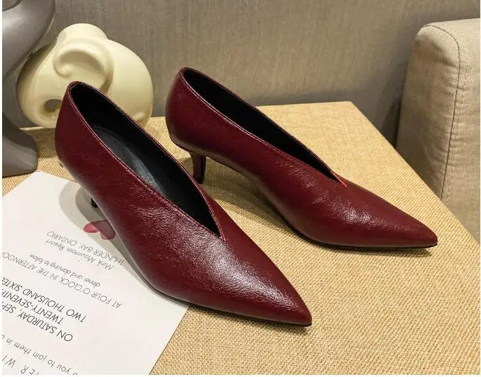 Women's Pointed-Toe V-Cut Pumps