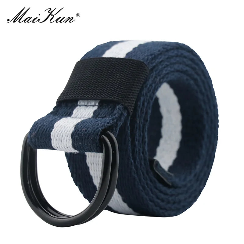 Canvas Belt with Double D-Ring Buckle