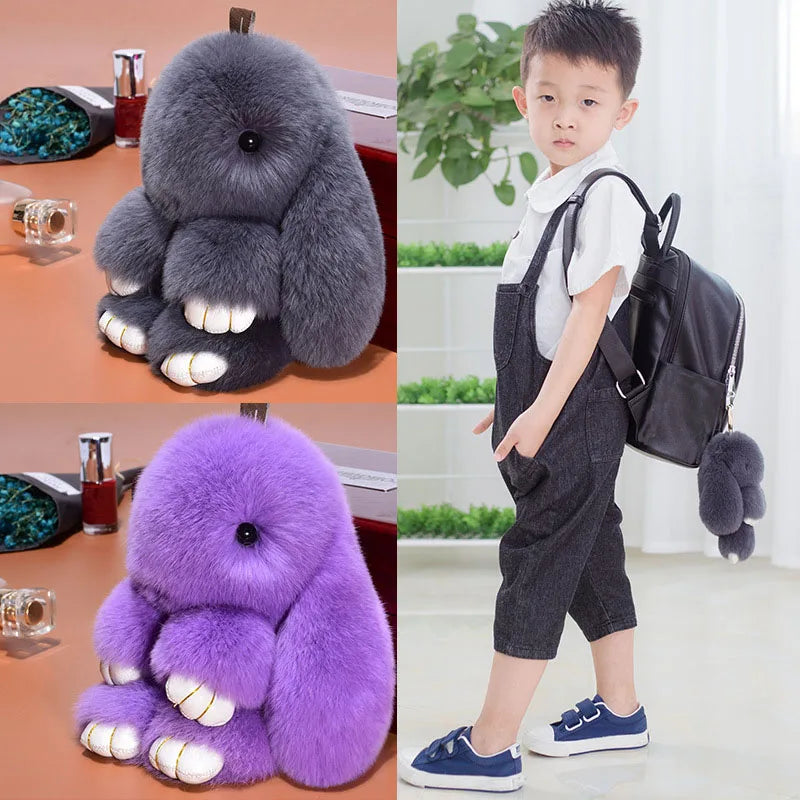 Fluffy Bunny Keychain