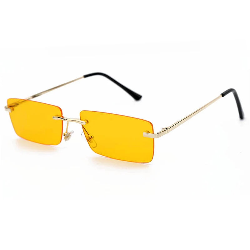 Small Rimless Rectangle Sunglasses