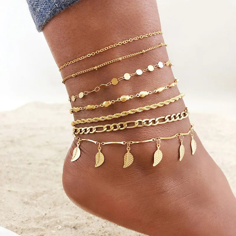 Layered Cuban Curb Chain Anklet