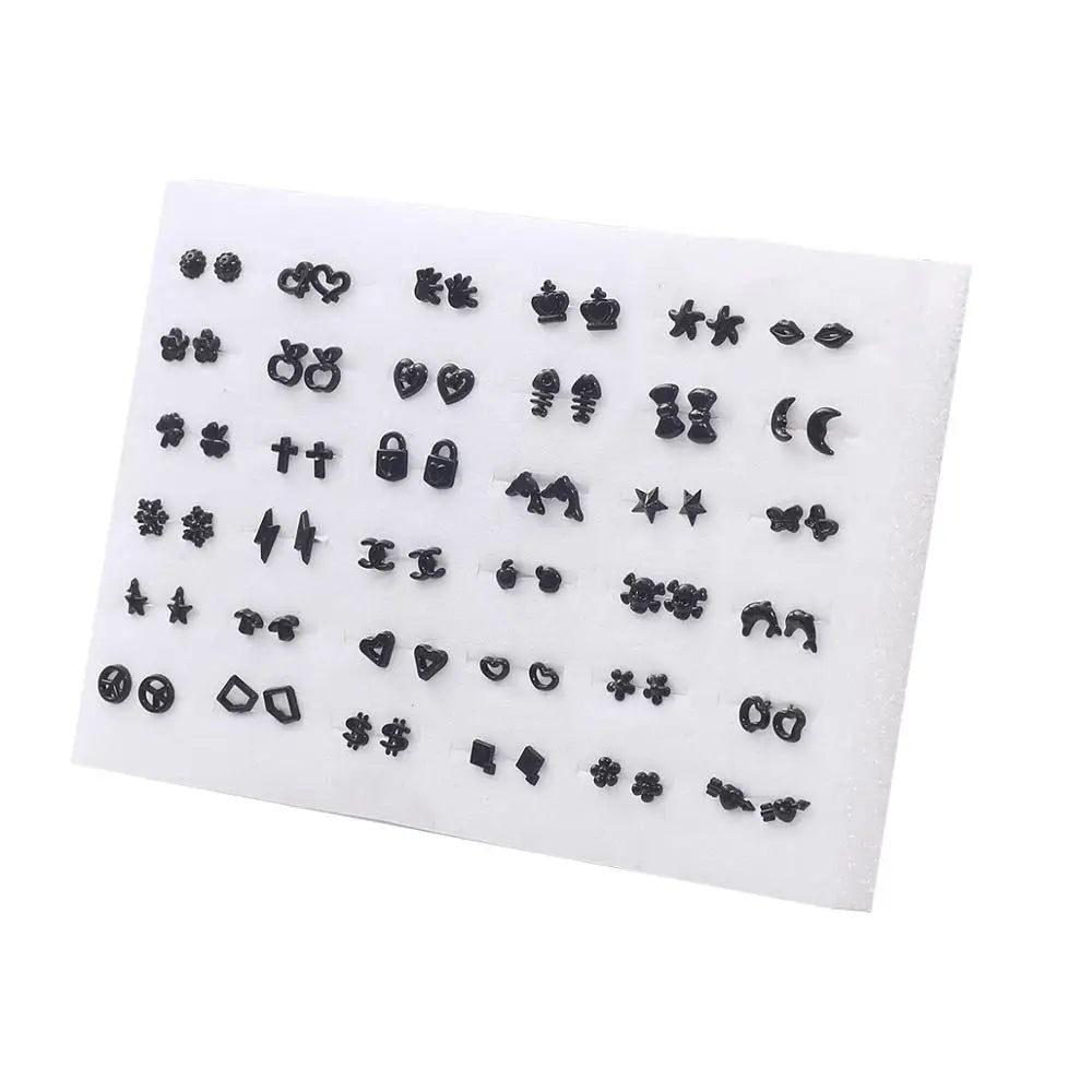 Mixed Crystal Stud Earrings Set