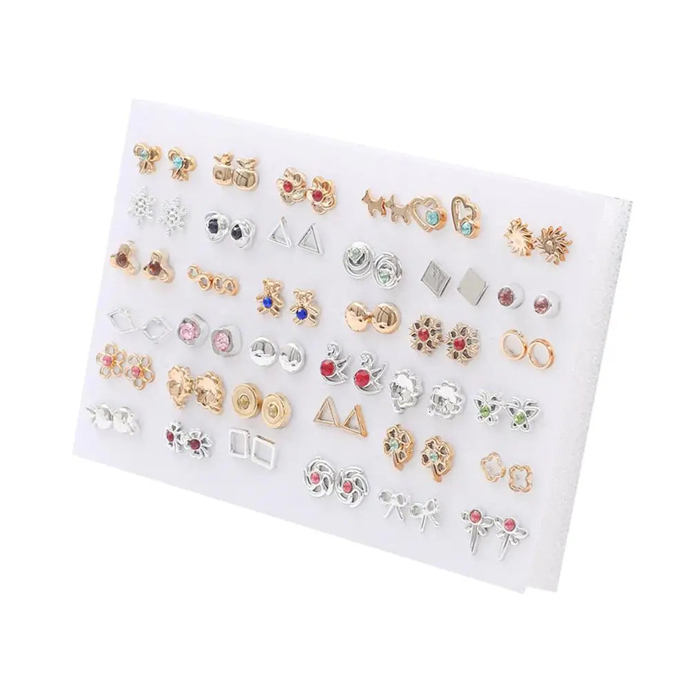 Mixed Crystal Stud Earrings Set