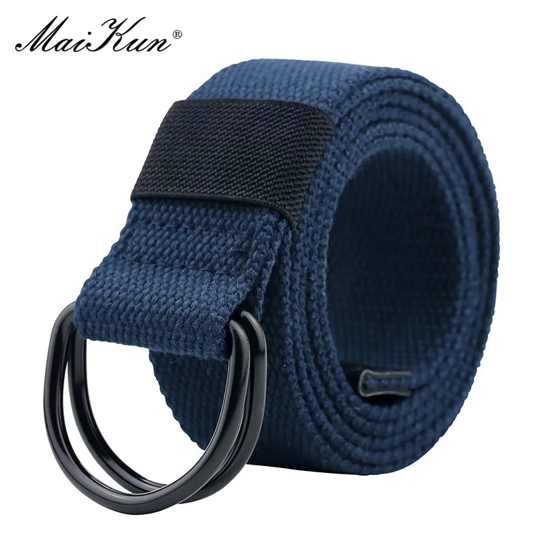Canvas Belt with Double D-Ring Buckle