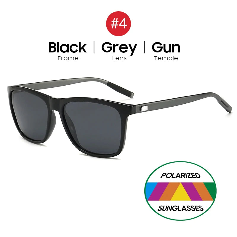 Blue Mirror Polarized Square Sunglasses